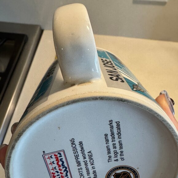 vintage san jose sharks ceramic mug made in korea - Picture 10 of 14